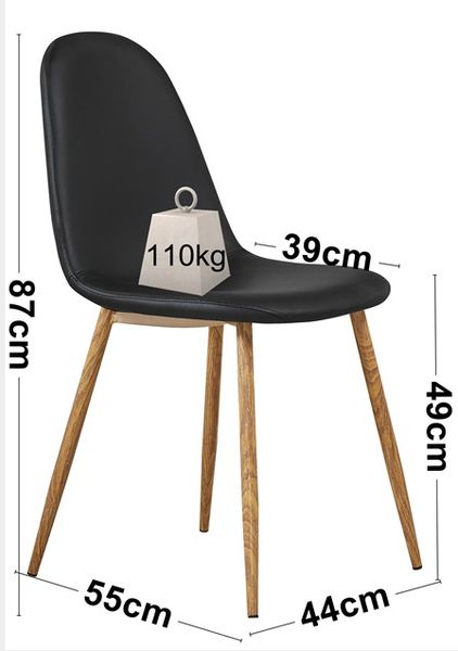 MF-8355 kárpitozott szék metál, fekete textilbőr