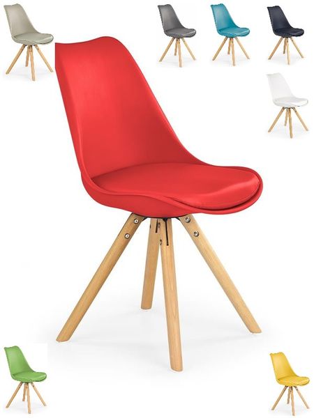 K-201 natúr bükkfa lábú, műanyag palástú kárpitozott szék