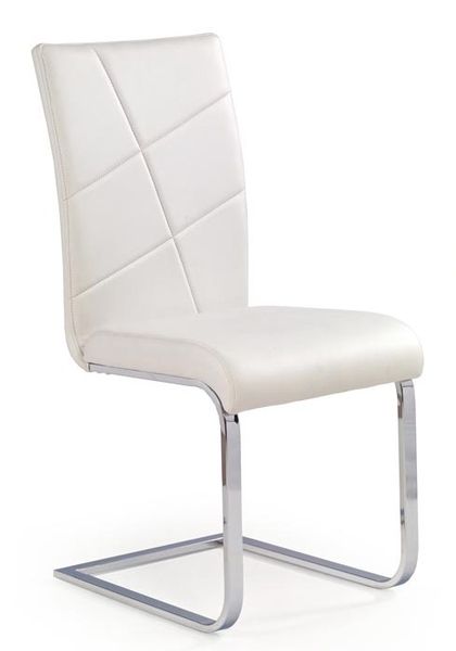 K-108 kárpitozott fémvázas szék fehér textilbőr