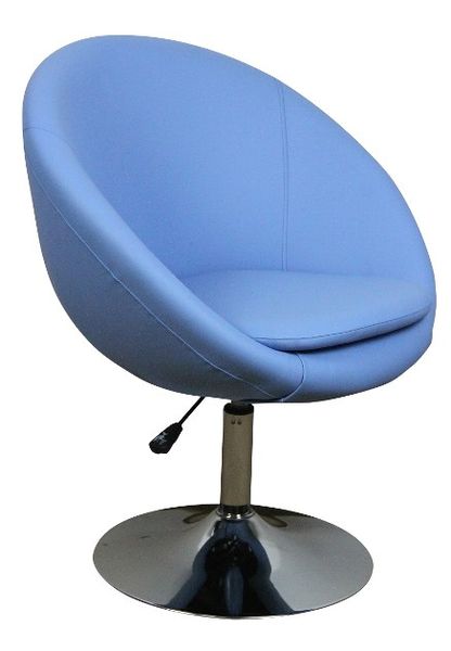MF-7282 design fotel, króm, világos kék textilbőr, gázliftes