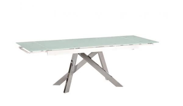 Vienna nagyobbítható asztal edzett üveg lap, krómozott fém láb, 90x160/240