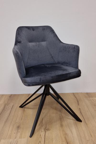 MF-0241 coctail fotel 180 elforgatható, porszórt acél láb, Velvet sötétszürke bársony