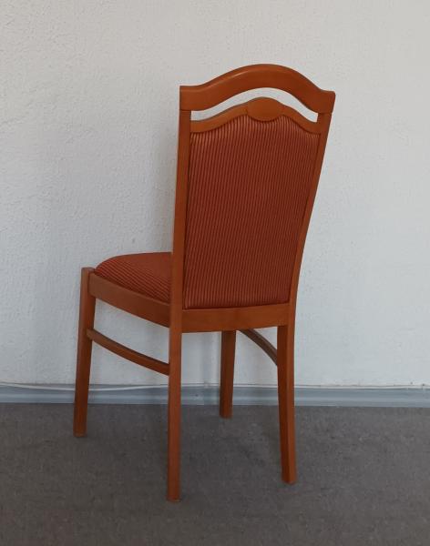 Cs 1641/11/O kárpitozott szék F/183 cseresznye, vékony bordó-sárga csíkos szövet