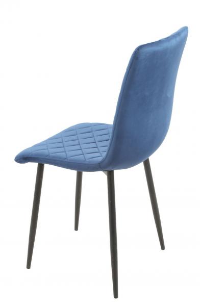 AS 129 fémvázas kárpitozott szék, fekete láb, Velvet kék bársony szövet