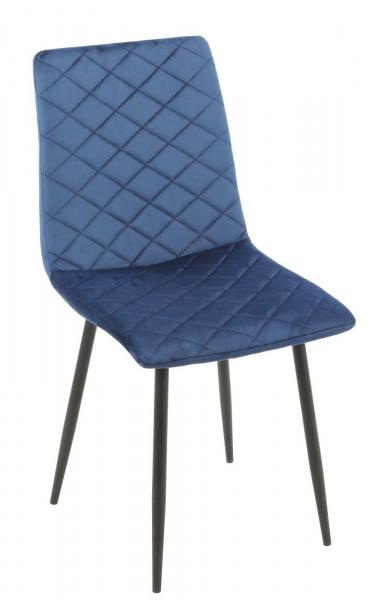 AS 129 fémvázas kárpitozott szék, fekete láb, Velvet kék bársony szövet