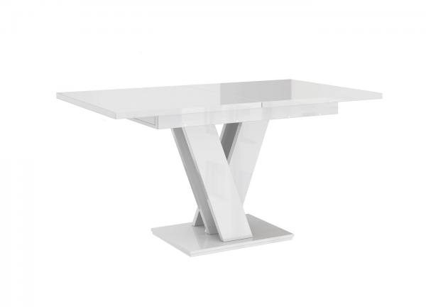 Masiv nagyobbítható asztal magasfényű fehér, 80x120/160 cm