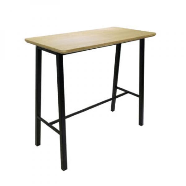 Giro fix bárasztal fekete fém váz, tölgy színű, téglalap alakú asztallap
