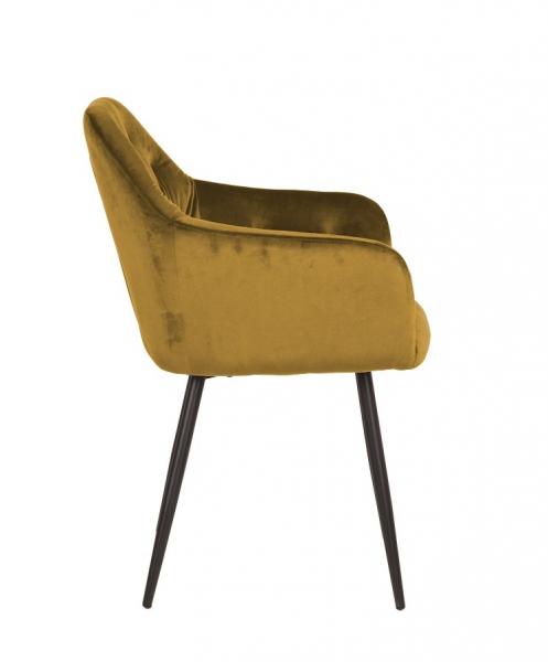 AS 115 fémvázas kárpitozott fotel, fekete láb, sárga  bársony szövet