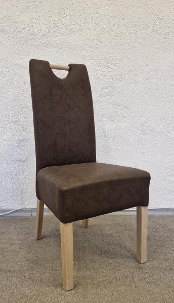 Elida fafogantyús kárpitozott szék, étkezőszék Argentina 1028 sötét barna, ES sonoma tölgy