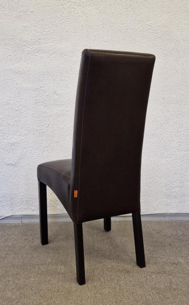 Itala kárpitozott szék, étkezőszék 320 fényes barna műbőr, 6 sötét wenge